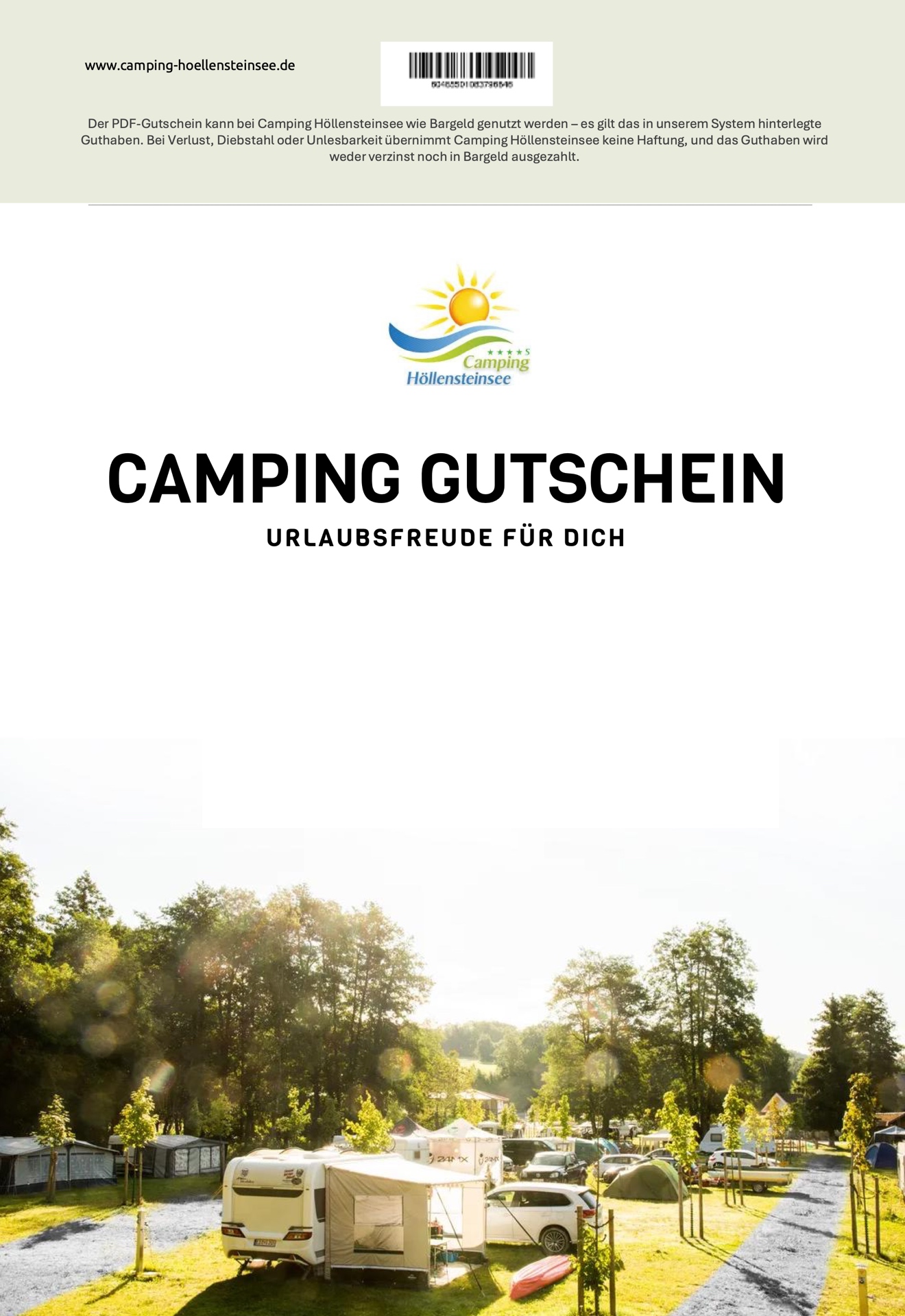 Camping Gutschein Platzhalter
