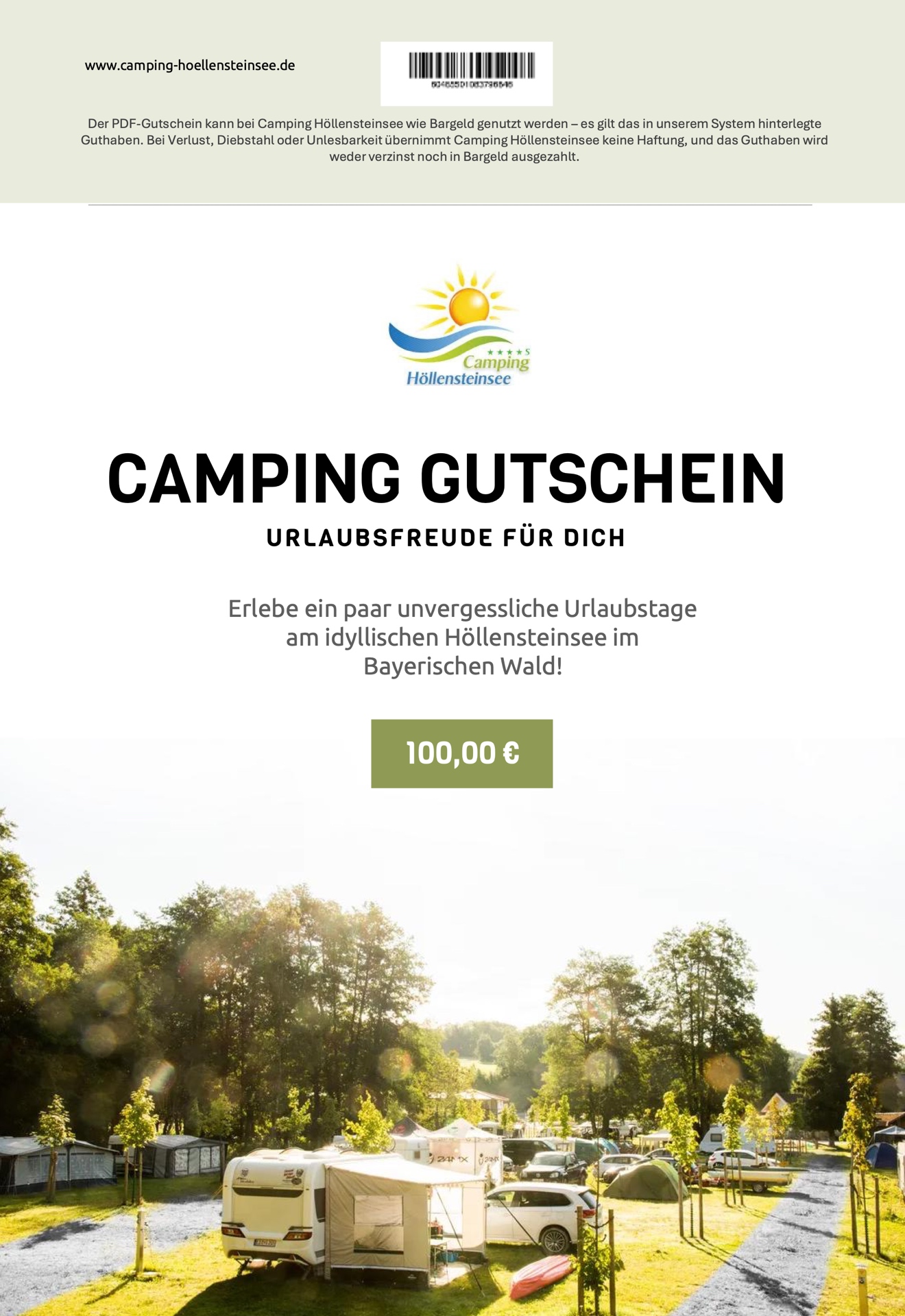 Camping Gutschein Platzhalter